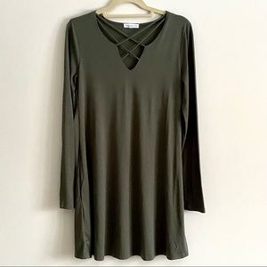 Nordstrom Socialite Olive Green Dress with Pockets